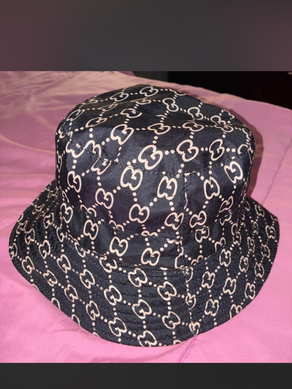 Black Patterned Bucket Hat - Designer Style